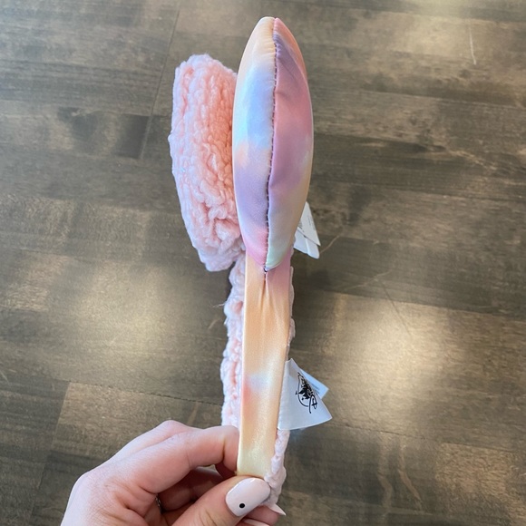 Disney Parks Tie Dye Pink Sherpa Headband Ears NWT - Picture 3 of 10